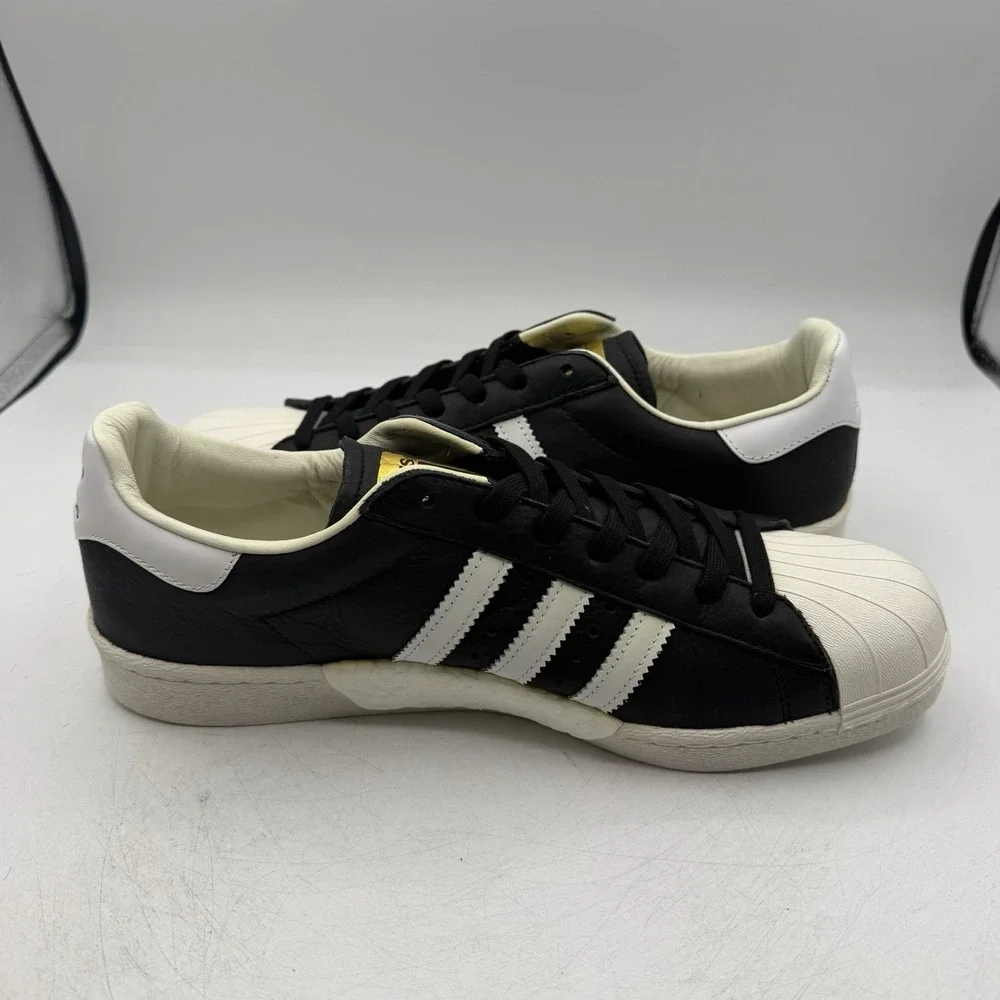 Adidas Superstar Boost Shoes Mens Sz 10 Core Black/White/Gold Sneakers‎ BB0189